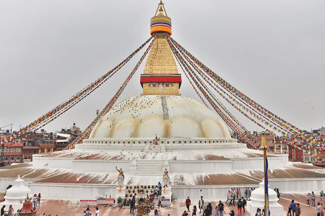 Boudhanath Stupa and the surrounding square