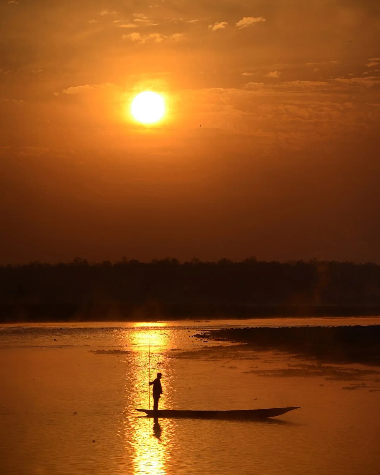 Sunset over the river in Chitwan