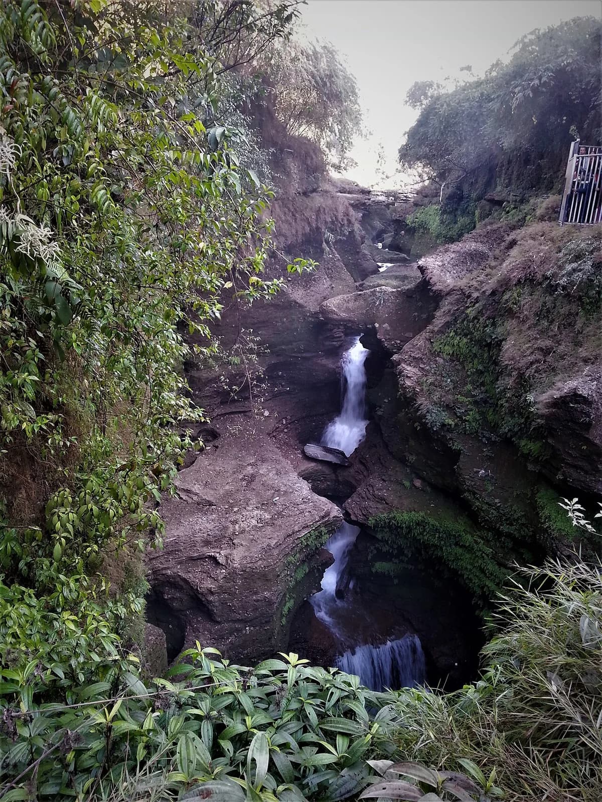 Water dropping into the gorge at Davis Falls