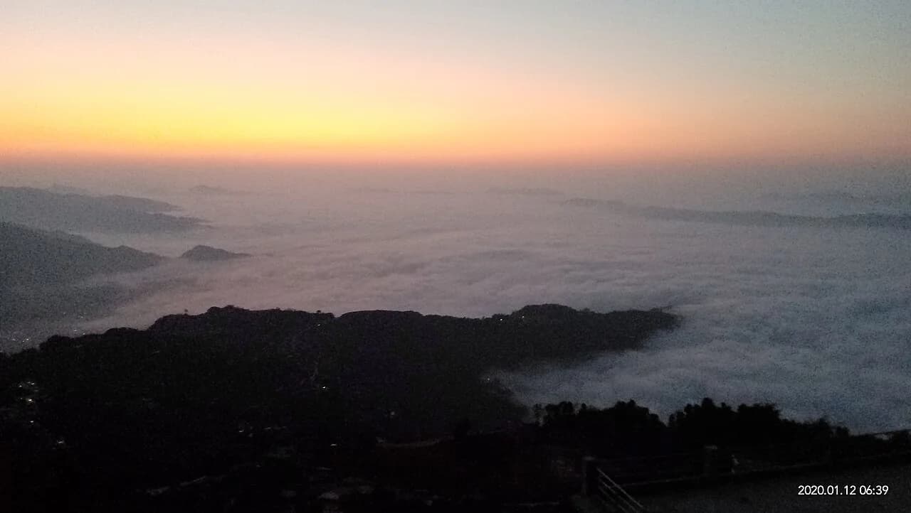 Cloud layers below the Sarangkot viewpoint