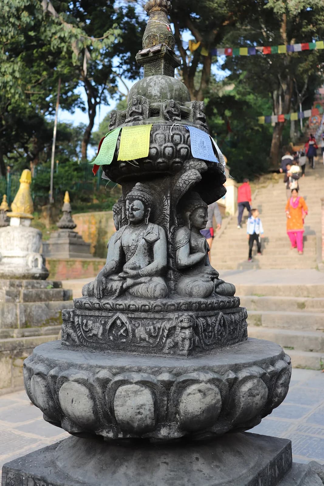 Sculptural detail at Swayambhunath
