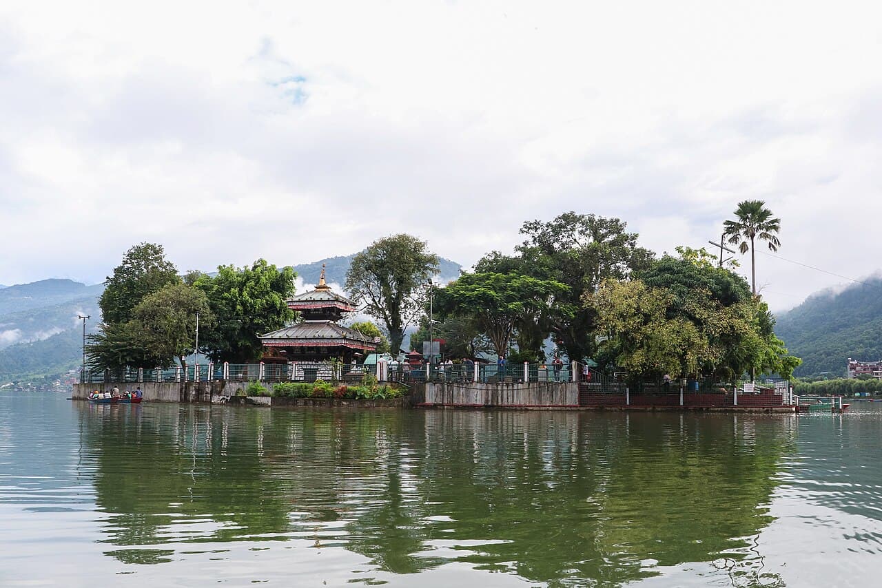 Tal Barahi Temple on its island in Phewa Lake