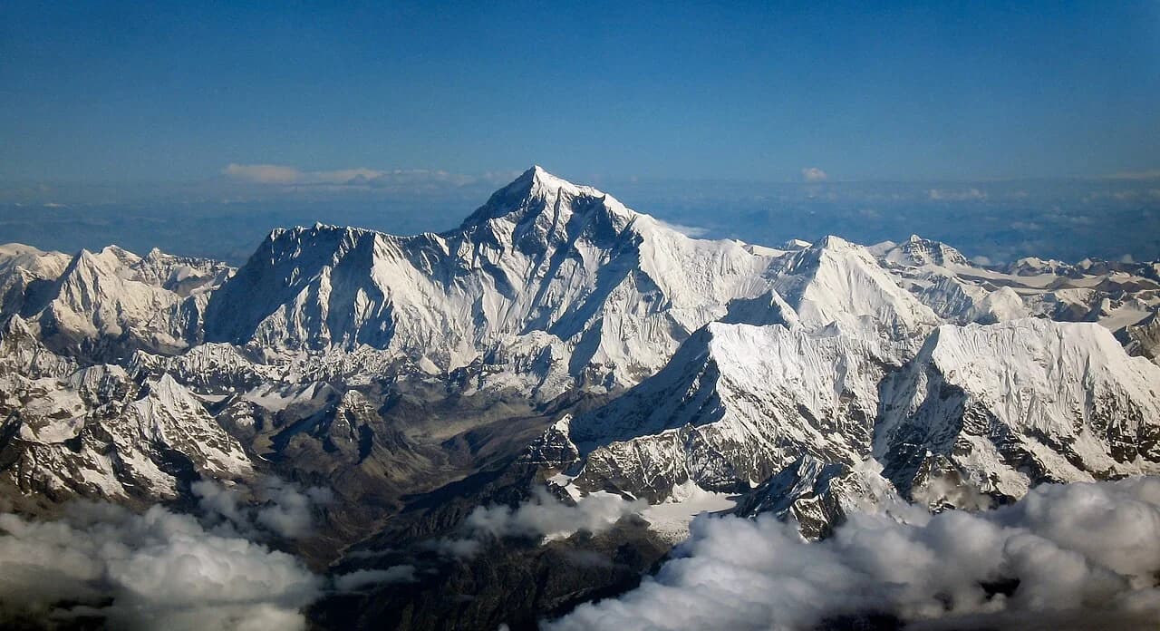 An aerial view of Everest; photographed from a different flight